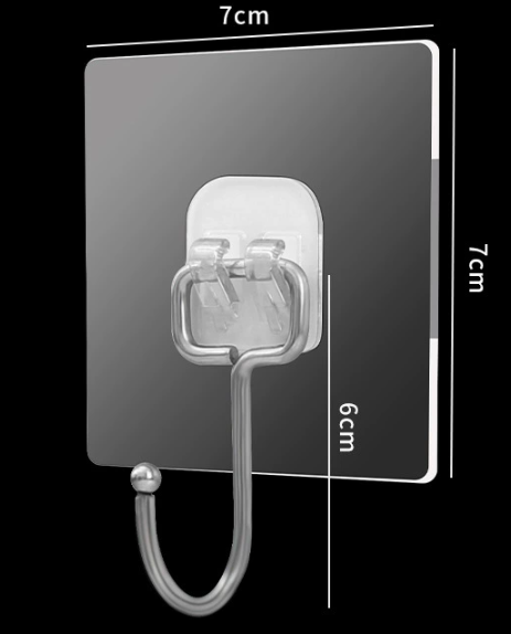 5pc Big Size Hooks Heavy Duty Waterproof Adhesive Wall Hooks Nail-Free Transparent Waterproof Hooks for Kitchen Bathroom Local fast delivery