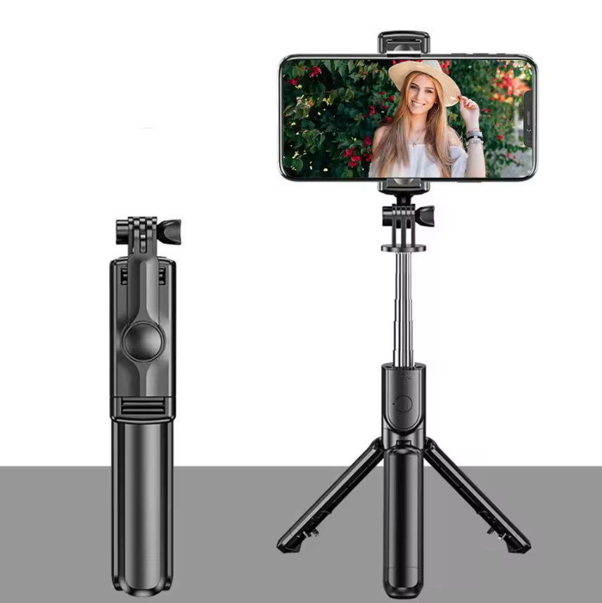 Local fast delivery Wireless Bluetooth Selfie Stick Tripod with Remote Extendable Tripod with LED Selfie Light Detachable for Ios Android Smartphone