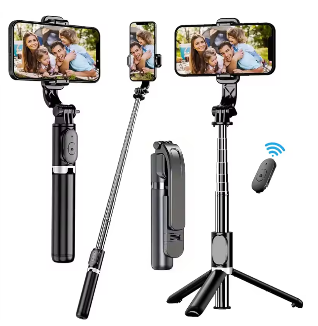 Local fast delivery Wireless Bluetooth Selfie Stick Tripod with Remote Extendable Tripod with LED Selfie Light Detachable for Ios Android Smartphone