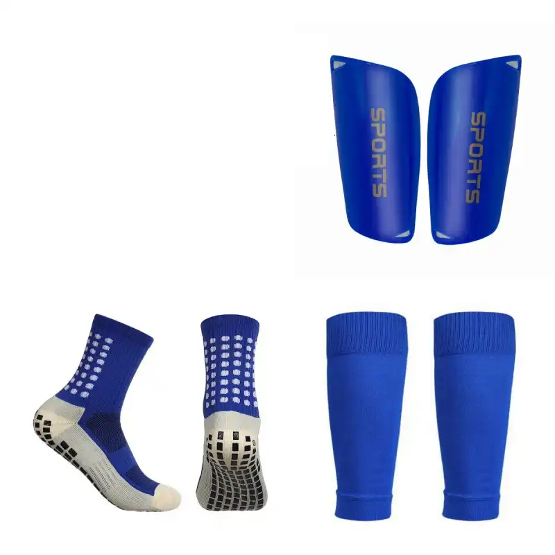 3-in-1 Professional Soccer Socks + Shin Guards + Mid-calf Anti-slip Slip Gloves for Soccer Training and Long Leg Covers