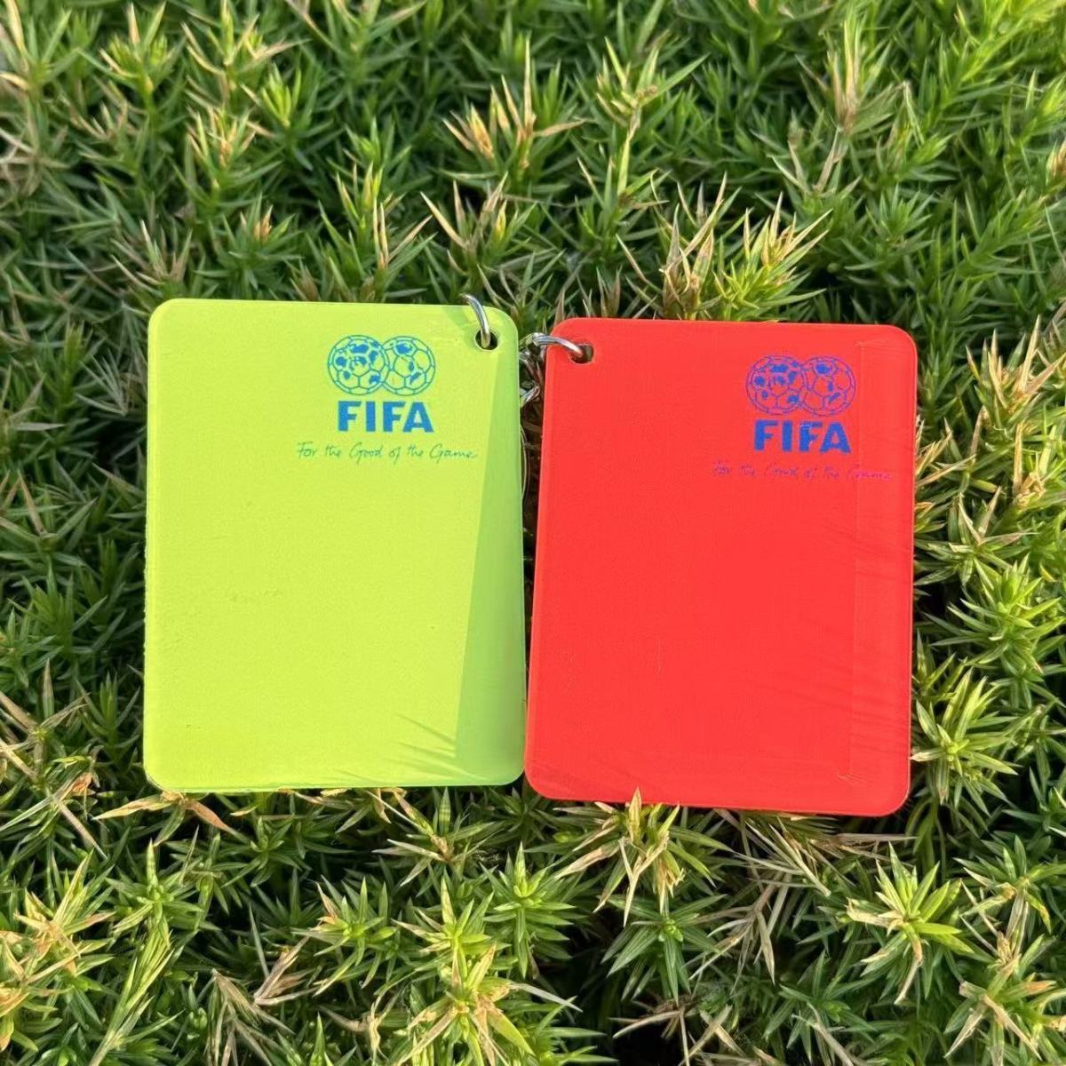 FLFA football referee red and yellow card pendant, fan merchandise, commemorative football game, football-themed pendant, backpack.