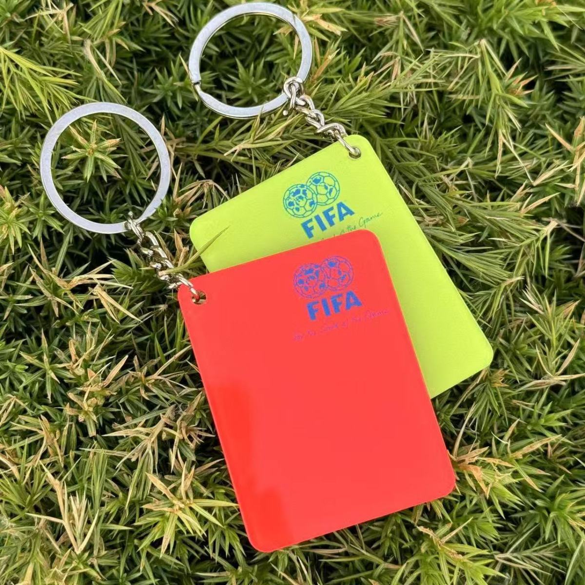 FLFA football referee red and yellow card pendant, fan merchandise, commemorative football game, football-themed pendant, backpack.