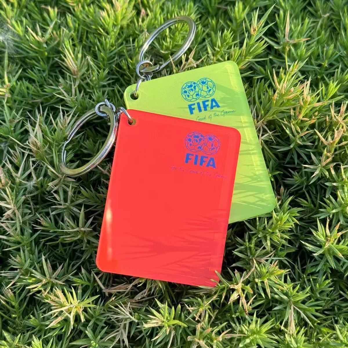 FLFA football referee red and yellow card pendant, fan merchandise, commemorative football game, football-themed pendant, backpack.