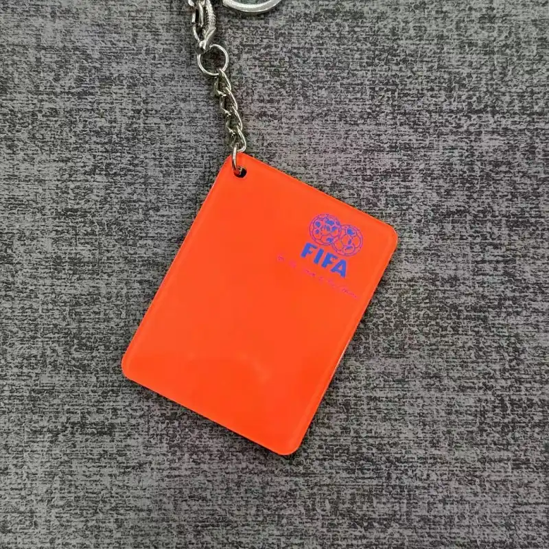 FLFA football referee red and yellow card pendant, fan merchandise, commemorative football game, football-themed pendant, backpack.