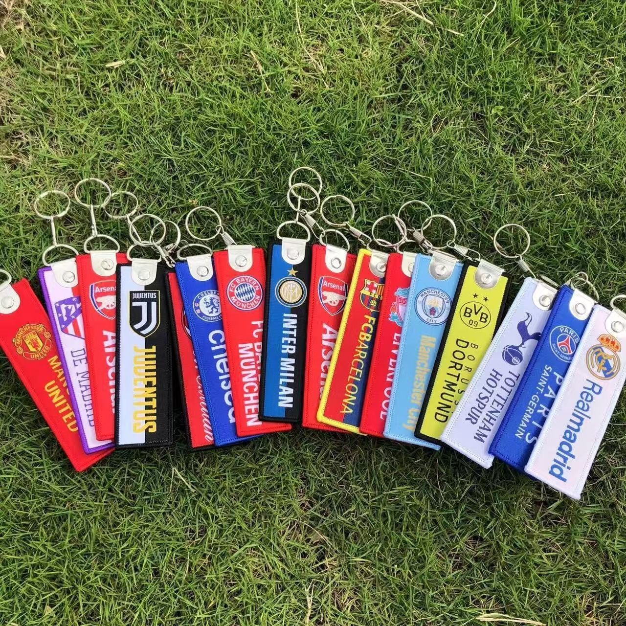 Fan souvenirs, Barcelona, ​​Real Madrid, Manchester United, Liverpool, Bayern Munich, Juventus, woven fabric keychains, bag charms