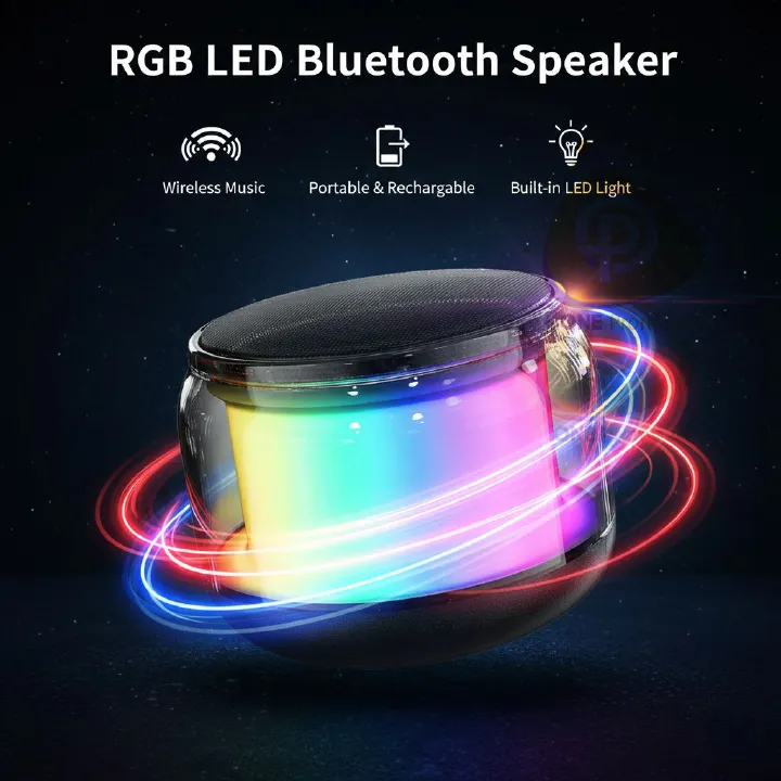 【NEW】Colorful LED Bluetooth speaker  Rhythm light Subwoofer Portable Surround Loudspeaker TF Card Sound Box
