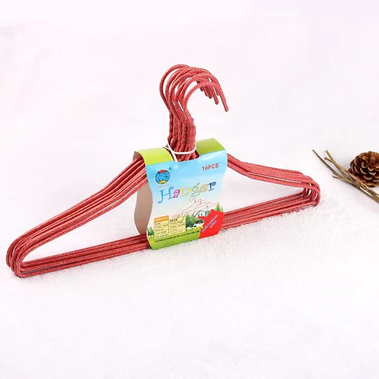 Non-slip coat hanger Metal clothes hanger support adult children drying rack household traceless hanger
