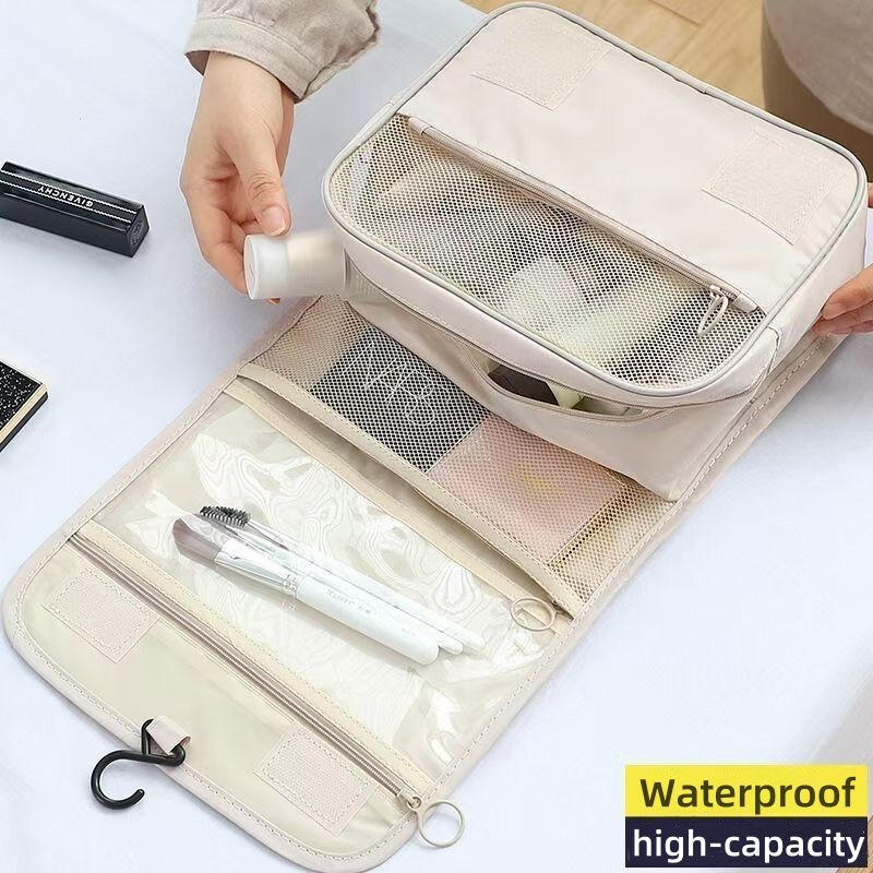 Makeup bag Women's portable large capacity storage bag Folding travel skincare toiletry bag box storage bag