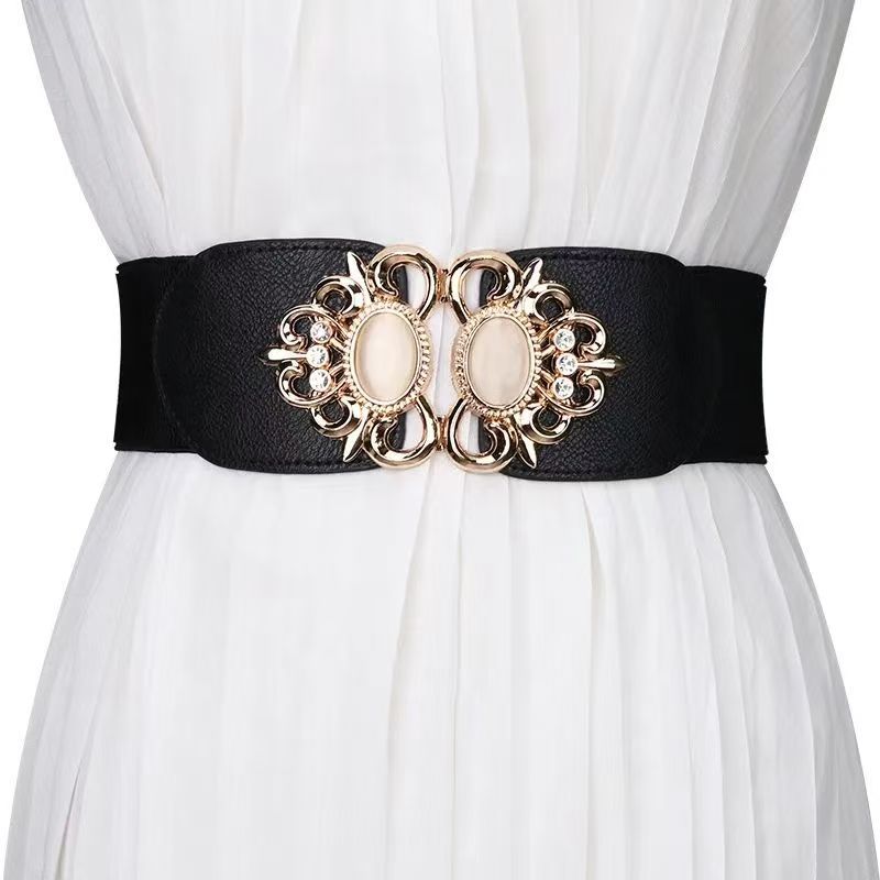 Women's Elastic Lady's Belf Women's Elastic Belt Fashion Elastic Wide Waist Seal New Casual Dress Versatile Decoration Trouser Belt