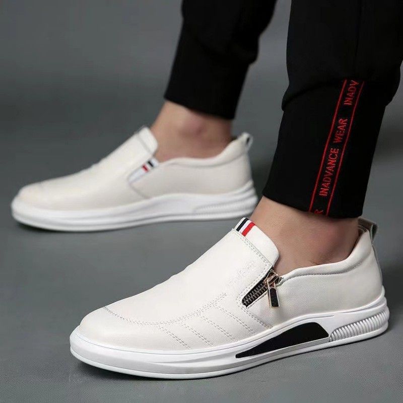 Men's Casual Shoes Men Breathable Fashion British  Non-slip Shoes Business bean PU Leathe Shoes Loafer