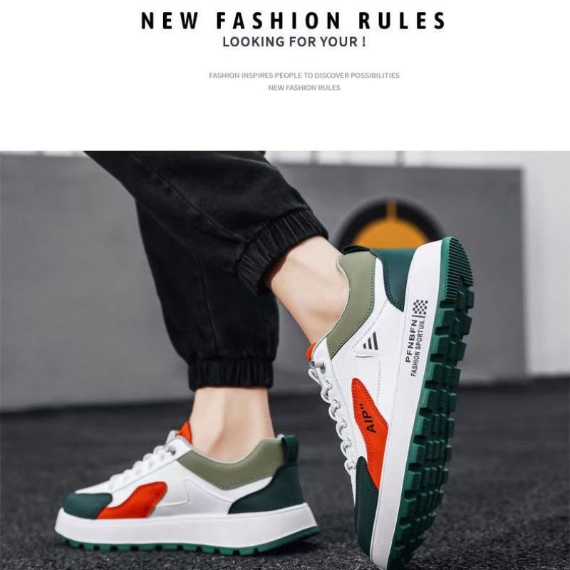Men's Shoes  Skateboarding Summer Breathable Trend Versatile Casual Leather Surface Athletic Board Shoes For Teenagers Waterproof And Anti Slip Sports Trendy Shoes