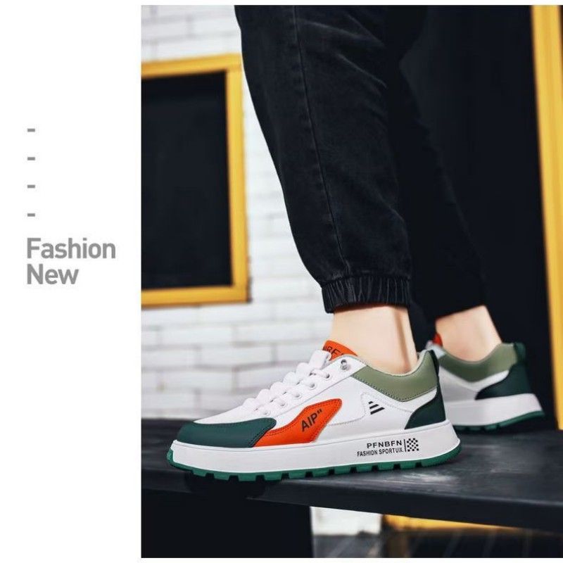 Men's Shoes  Skateboarding Summer Breathable Trend Versatile Casual Leather Surface Athletic Board Shoes For Teenagers Waterproof And Anti Slip Sports Trendy Shoes