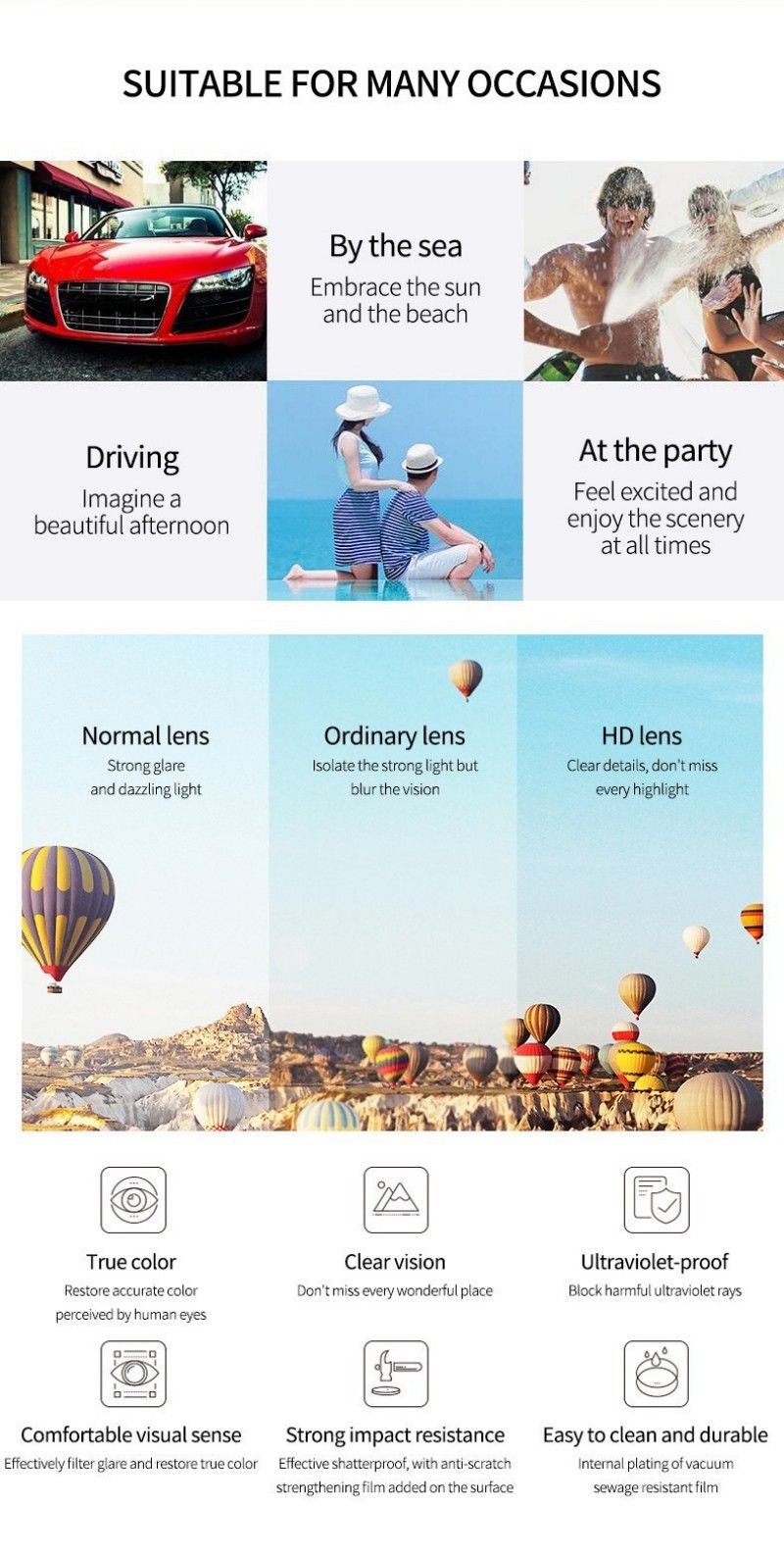 Fashion Sunglasses Lady Large-framed Minimalist Square Sunglasses UV400 Trendy Sunglasses Eyewear Accessories