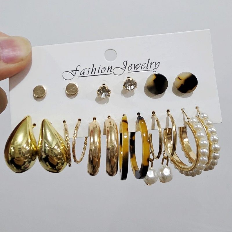 9 PCS/SET Women Earrings Set Earrings Jewellery Fashion Jewelry Trendy Earrings Female