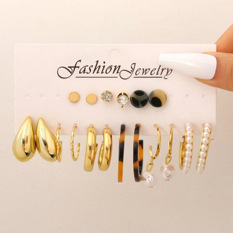9 PCS/SET Women Earrings Set Earrings Jewellery Fashion Jewelry Trendy Earrings Female