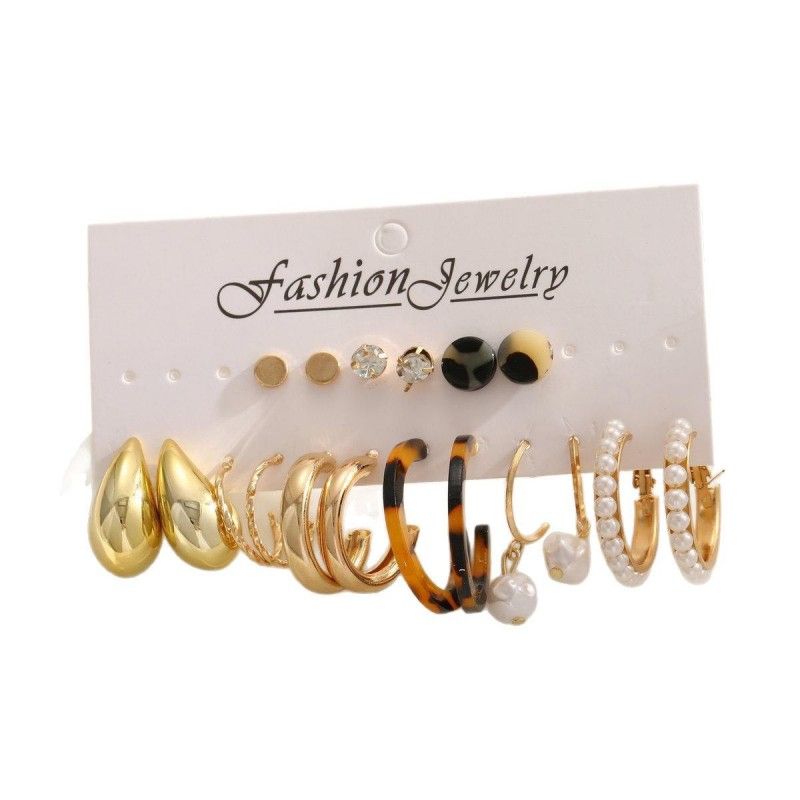 9 PCS/SET Women Earrings Set Earrings Jewellery Fashion Jewelry Trendy Earrings Female