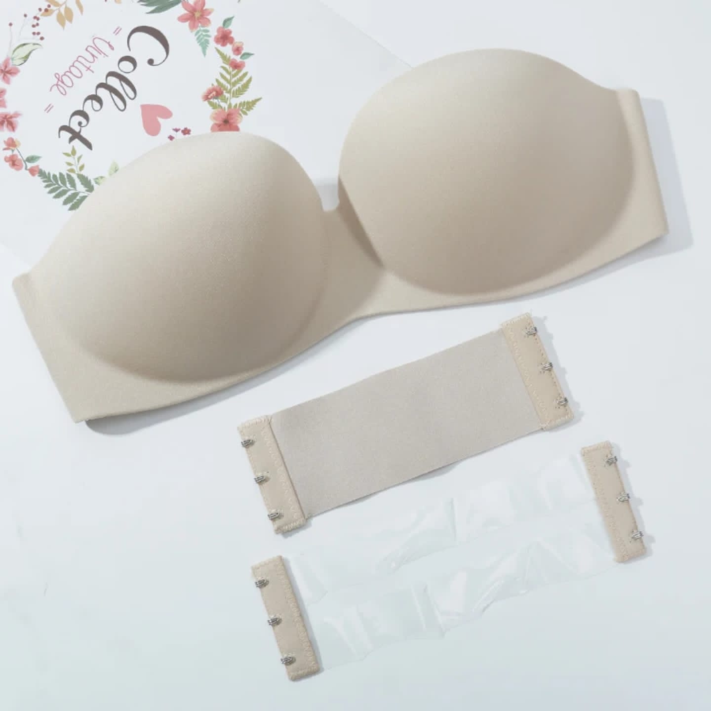 Backless Wire Free Women's Seamless Bandeau Invisible Bra Size Strapless Push up Bra for Women