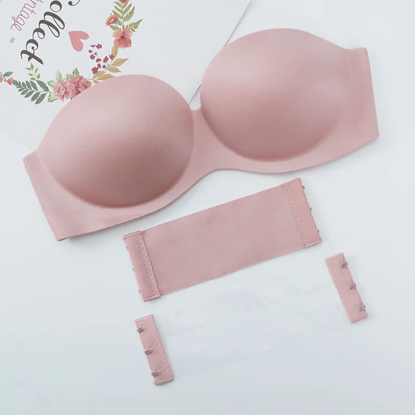 Backless Wire Free Women's Seamless Bandeau Invisible Bra Size Strapless Push up Bra for Women