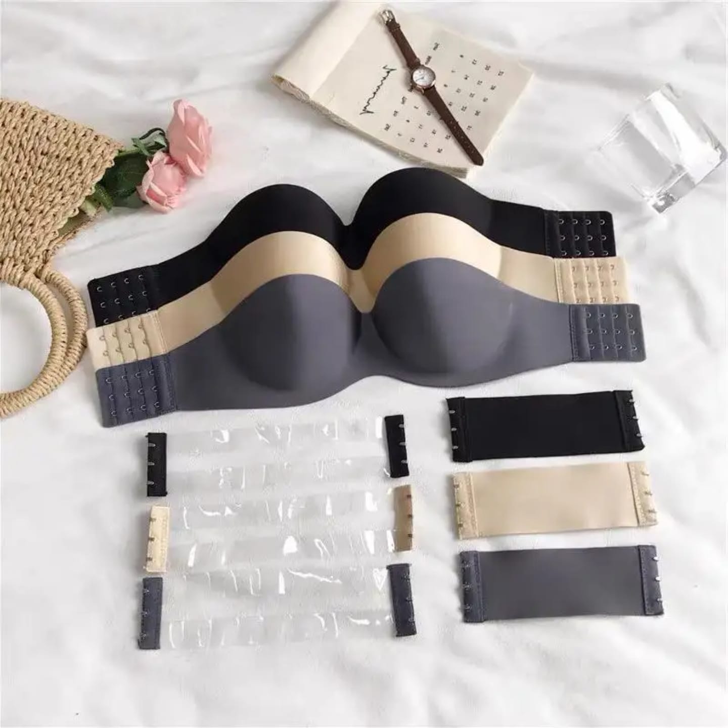 Backless Wire Free Women's Seamless Bandeau Invisible Bra Size Strapless Push up Bra for Women