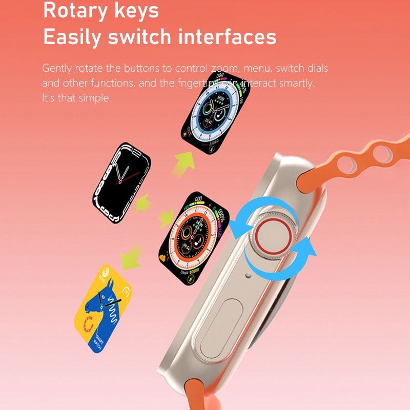 7 In 1 Watch Straps New Smartwatch 2.2HD Amoled Circular Screen ECG Monitoring Reloj inteligente with Protective Case