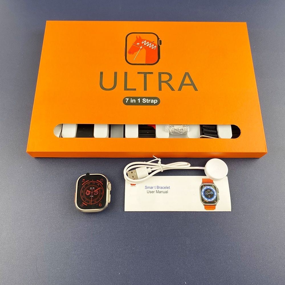 7 In 1 Watch Straps New Smartwatch 2.2HD Amoled Circular Screen ECG Monitoring Reloj inteligente with Protective Case