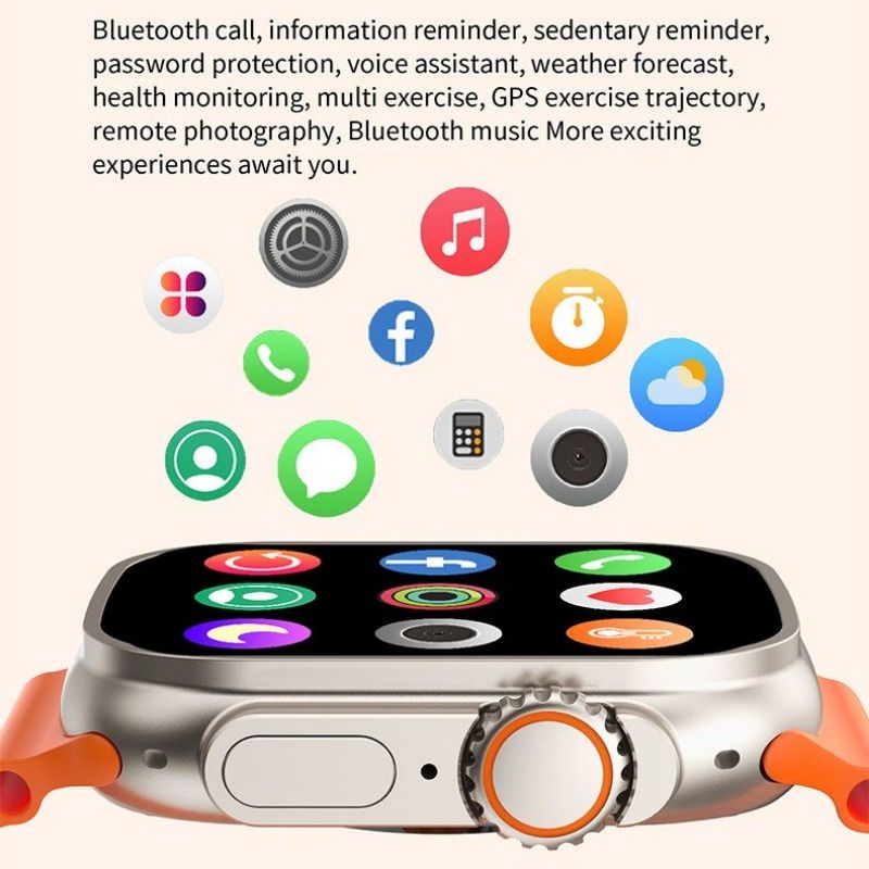 I20 Ultra Max Smart Watch Ultra 10 In 1 Waterproof 7 Straps + Protective Case + Earphones Men Women 49MM Bluetooth Call Heart Rate Wireless Charging Fitness Bracelet Smartwatch Set