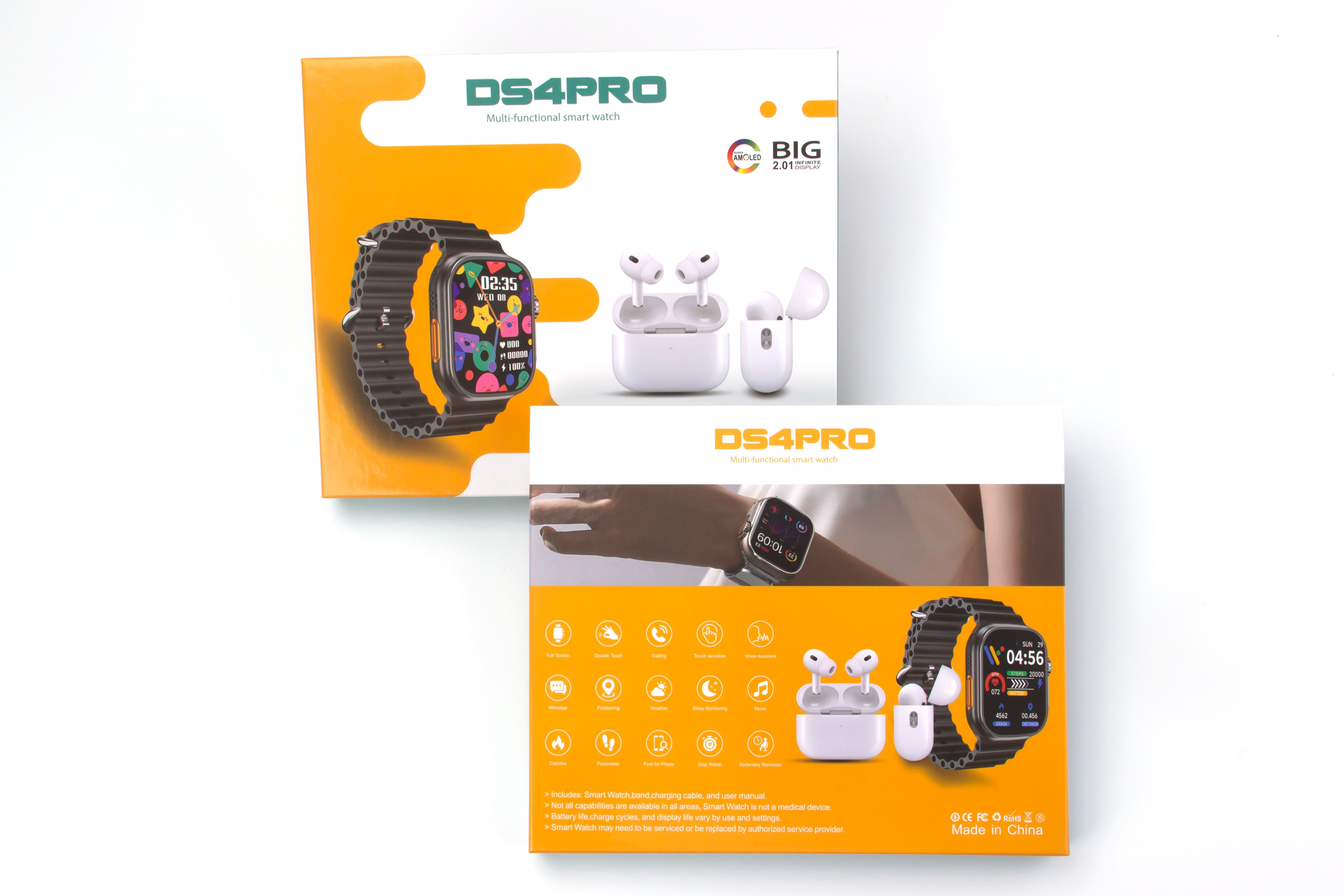 DS4 Pro Smart Watch 4 Straps TWS Bluetooth Earphone Heart Rate Monitor Fitness Sport IP68 Water proof Blood Glucose Monitor Smartwatches