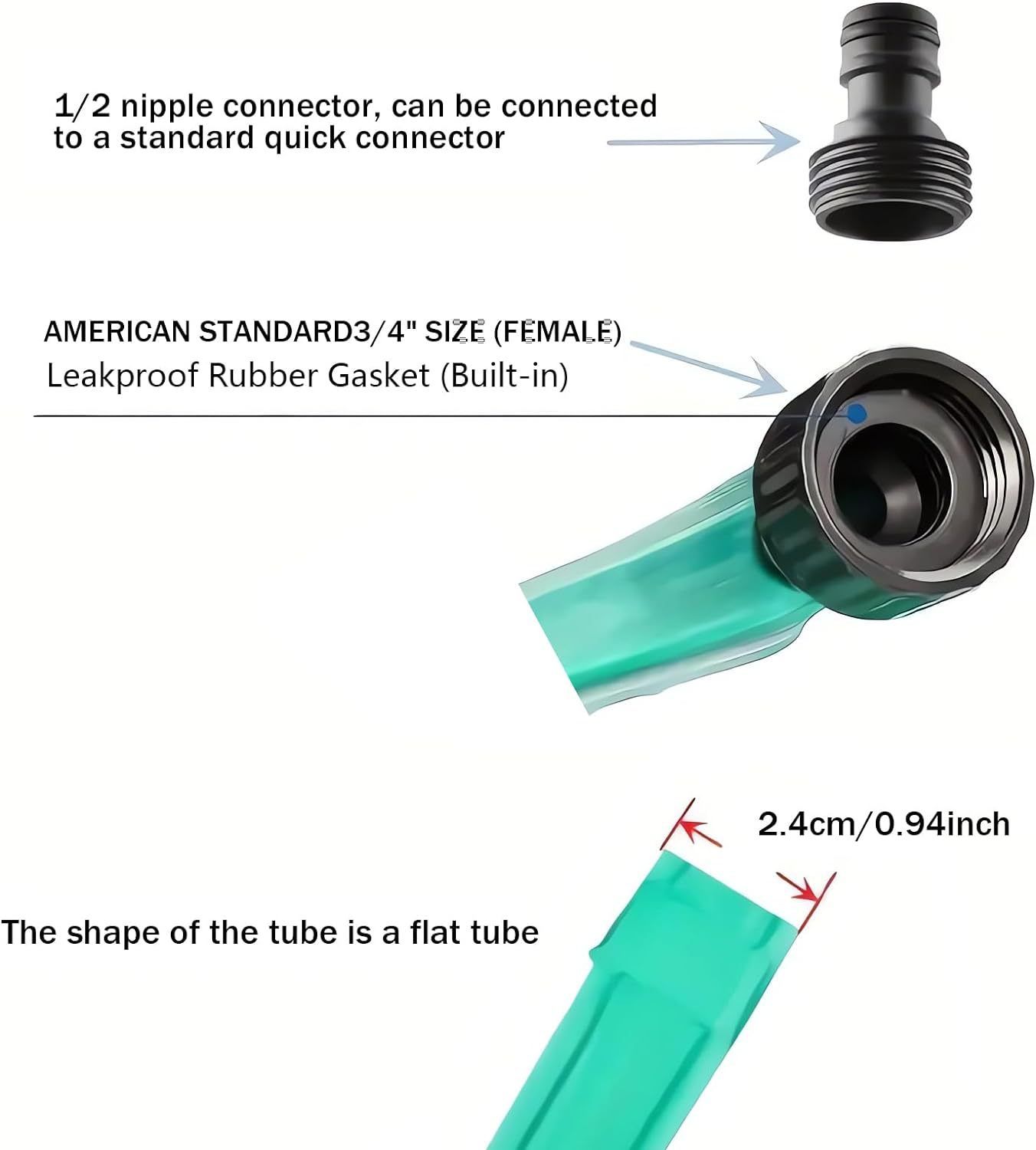 Soaker Hose 15m Flat Flexible Garden Lawn Sprinkler Water Drip Irrigation Tubing