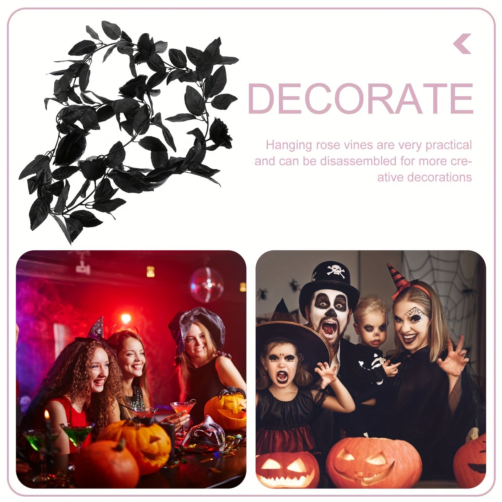 Reusable Widely-used Novelty Rose Vines Decoration Artificial Rose Vine Black Fake Rose Vine Rose Vine for Photo Prop Home Decor