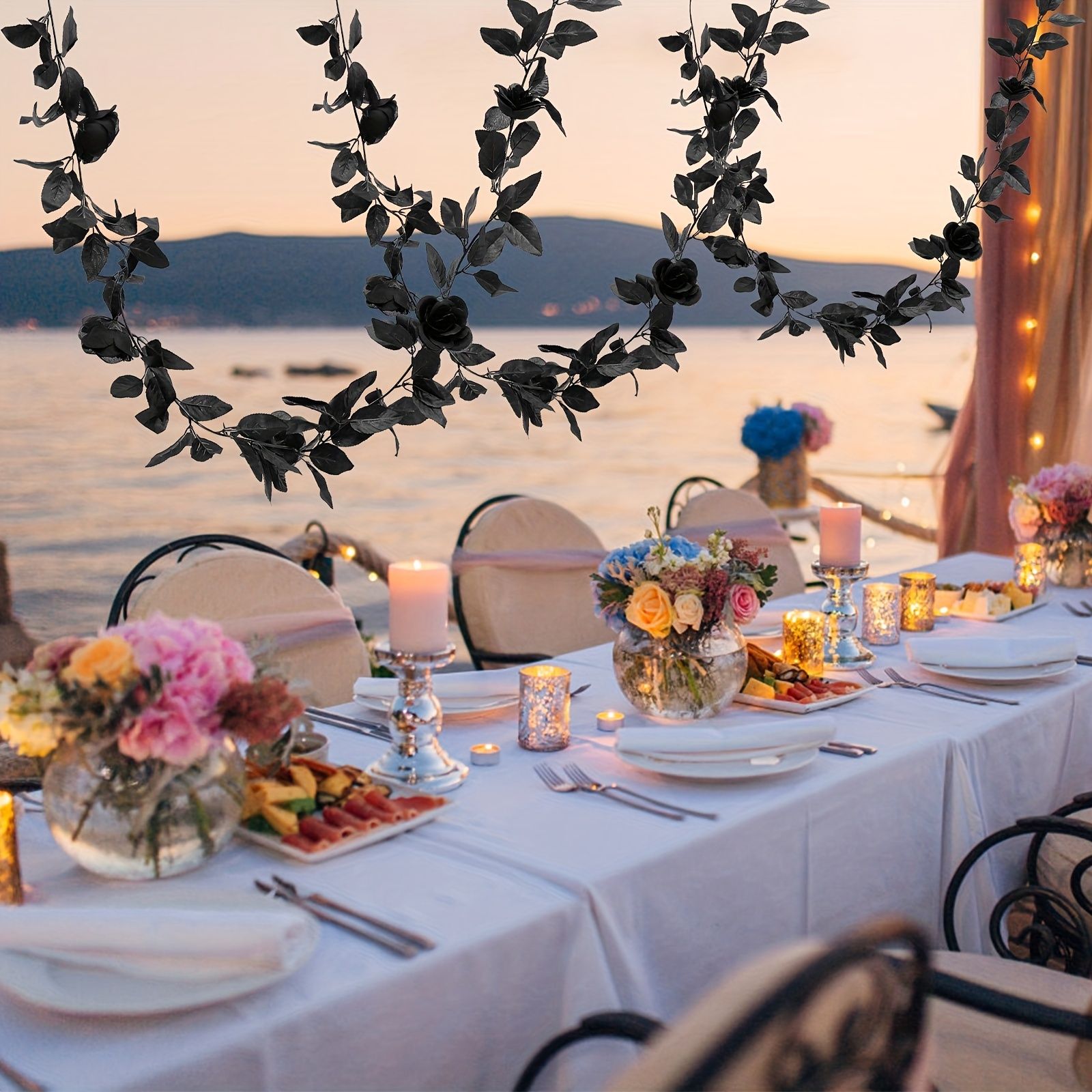 Reusable Widely-used Novelty Rose Vines Decoration Artificial Rose Vine Black Fake Rose Vine Rose Vine for Photo Prop Home Decor