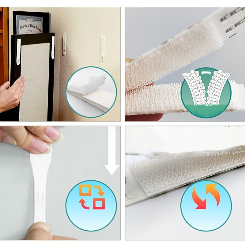 12 group S/M/L White Tape Damage-Free Picture&Frame Hanging Strips Wall Sticker Hook Value Pack Picture Hanging Strips
