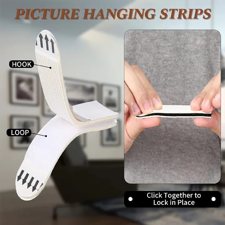 12 group S/M/L White Tape Damage-Free Picture&Frame Hanging Strips Wall Sticker Hook Value Pack Picture Hanging Strips
