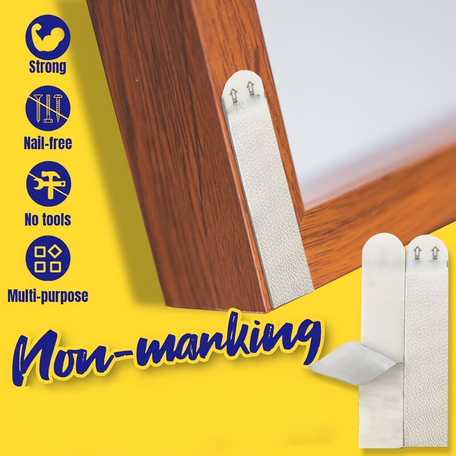 12 group S/M/L White Tape Damage-Free Picture&Frame Hanging Strips Wall Sticker Hook Value Pack Picture Hanging Strips
