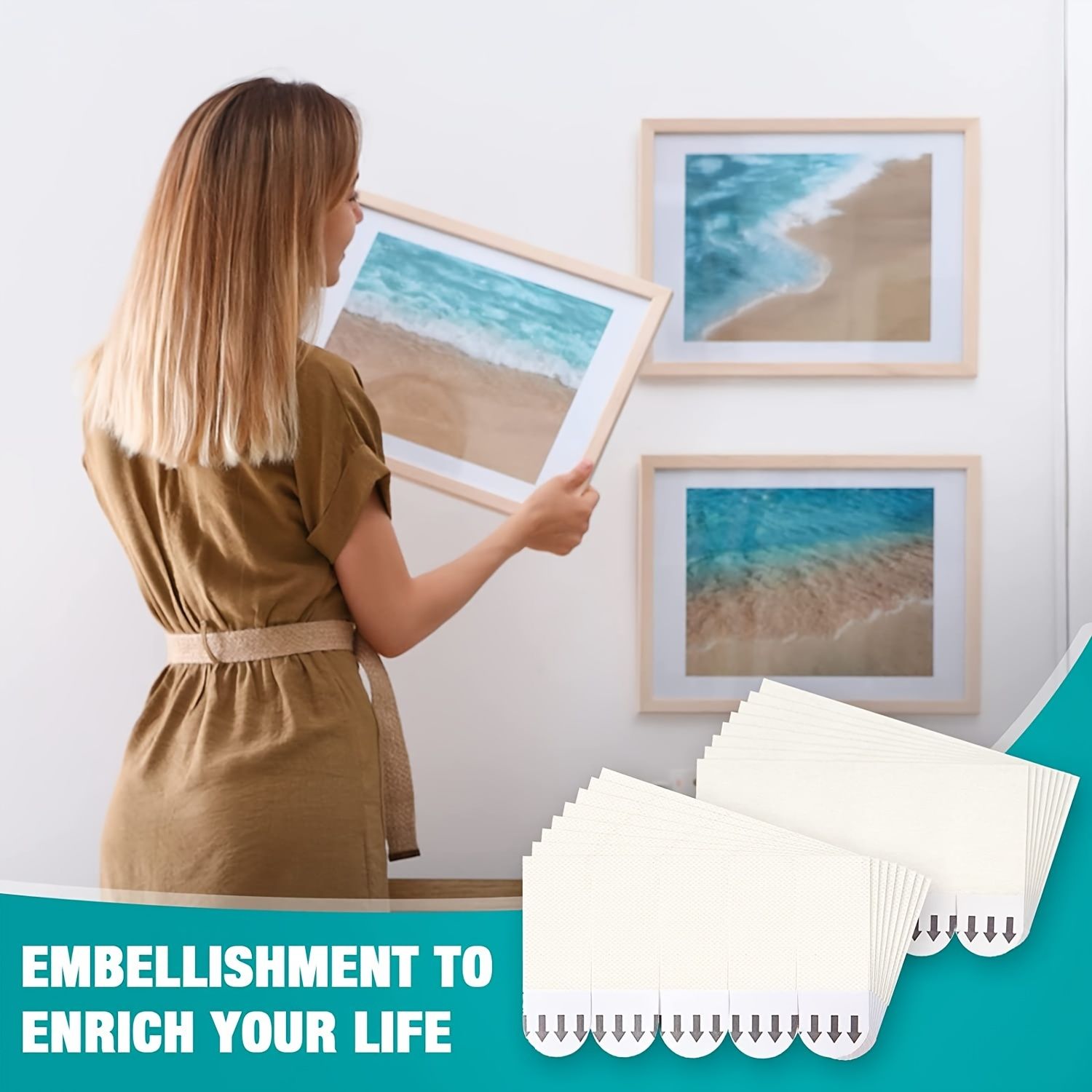 12 group S/M/L White Tape Damage-Free Picture&Frame Hanging Strips Wall Sticker Hook Value Pack Picture Hanging Strips