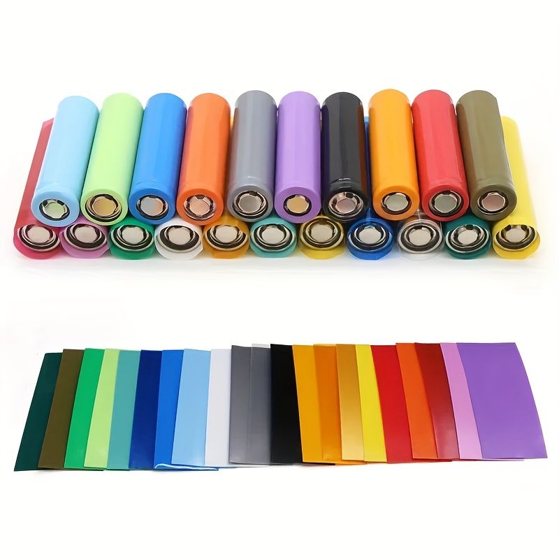 40pcs 18650 Wrap PVC Heat Shrink Tube Precut Width 29.5mm x 72mm Insulated Film Protect Case Pack Sleeving