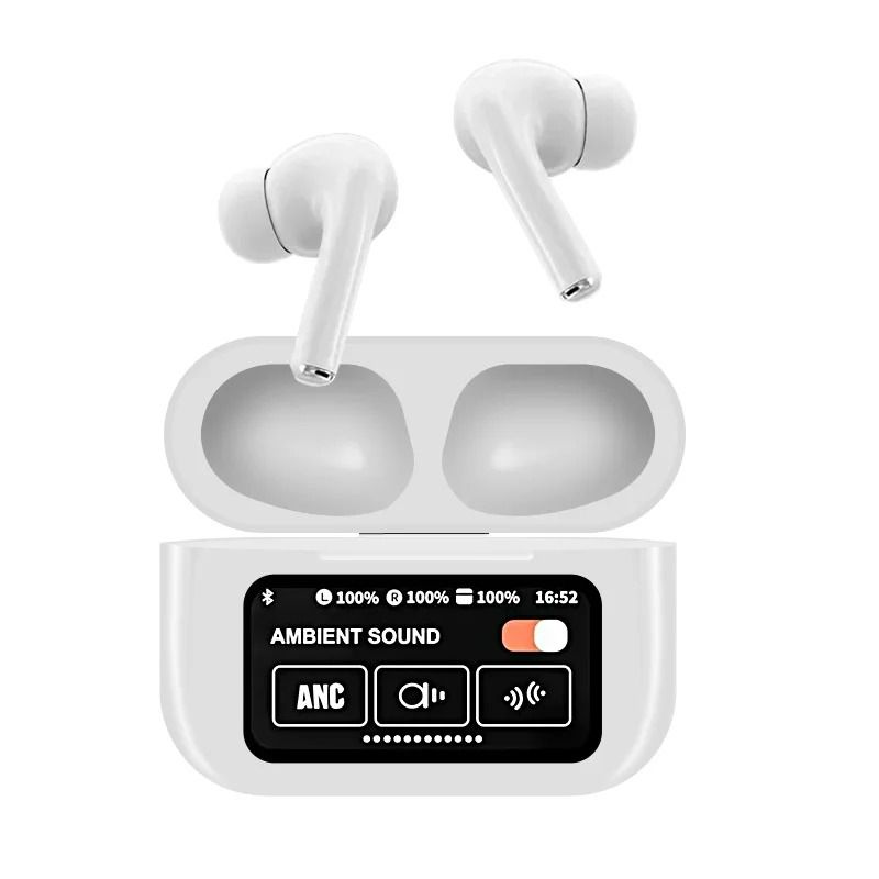 A9 Pro Wireless Bluetooth earphones LED Touch Screen Earpods Touch Screen ANC Noise Reduction   Earbuds 500mAh Long Standby