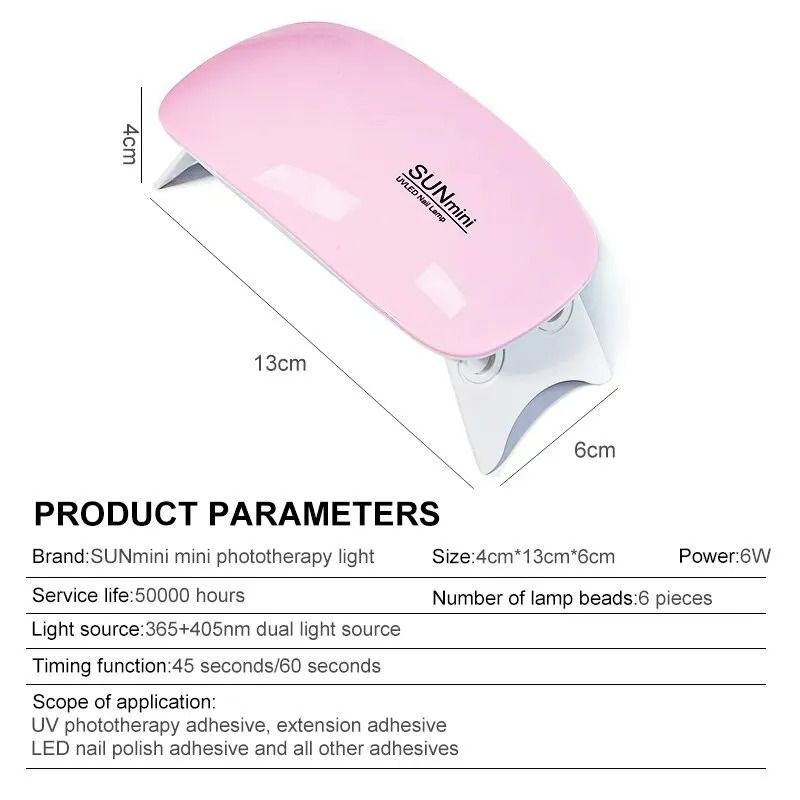 8Pcs Nail Extension Professional Full Poly UV Gel Manicure Kit  6W Nail Lamp Nail Plate