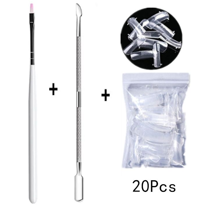8Pcs Nail Extension Professional Full Poly UV Gel Manicure Kit  6W Nail Lamp Nail Plate