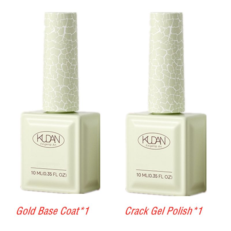 2Pcs Natural Crack Effect Nail Polish Gel Autumn and Winter Nail Gel Quick Drying Automatic Crack Varnish for Manicure Primer