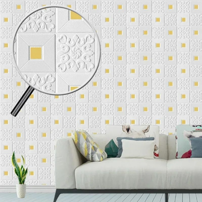 5Pcs/set 3D Stereo Foam Wall Stickers Roof Self Adhesive Wallpaper Panel Home Decor Living Room Children Kids Bedroom Decorative