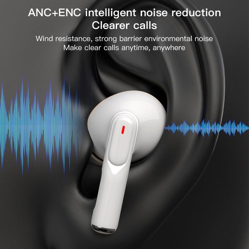 A9 Plus Wireless Bluetooth earphones LED Touch Screen Earpods Touch Screen ANC Noise Reduction   Earbuds 500mAh Long Standby