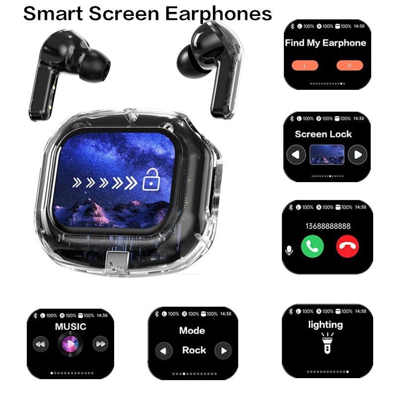 Air Max Q20 Wireless Bluetooth earphones LED Touch Screen Earpods Touch Screen ANC Noise Reduction  Earbuds Long Standby