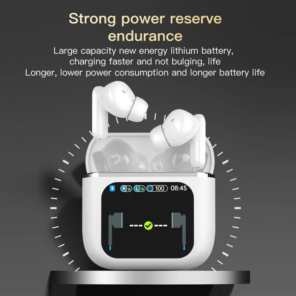 SE60 Wireless Bluetooth Headphone TWS Earphones LED Touchscreen Visible Active Noise Cancellation Sport Earphone