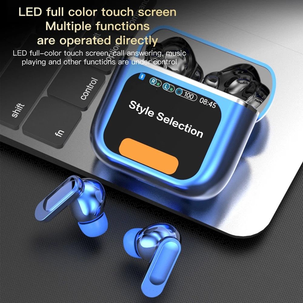 SE60 Wireless Bluetooth Headphone TWS Earphones LED Touchscreen Visible Active Noise Cancellation Sport Earphone