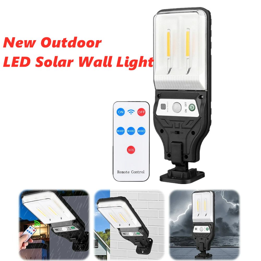New Outdoor LED Solar Wall Light, Human Sensing Tungsten Wire Lamp, Home Wall Remote Control, Courtyard Street Light