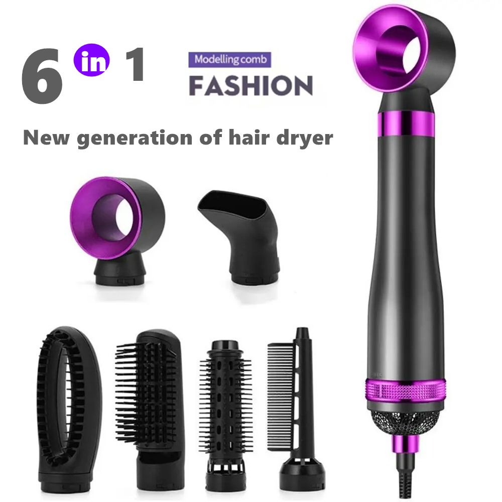 6 in 1 Hot Comb Multi Hair Styler With Curling Iron Hair Straightener With Hair Brush For Hair Dryer