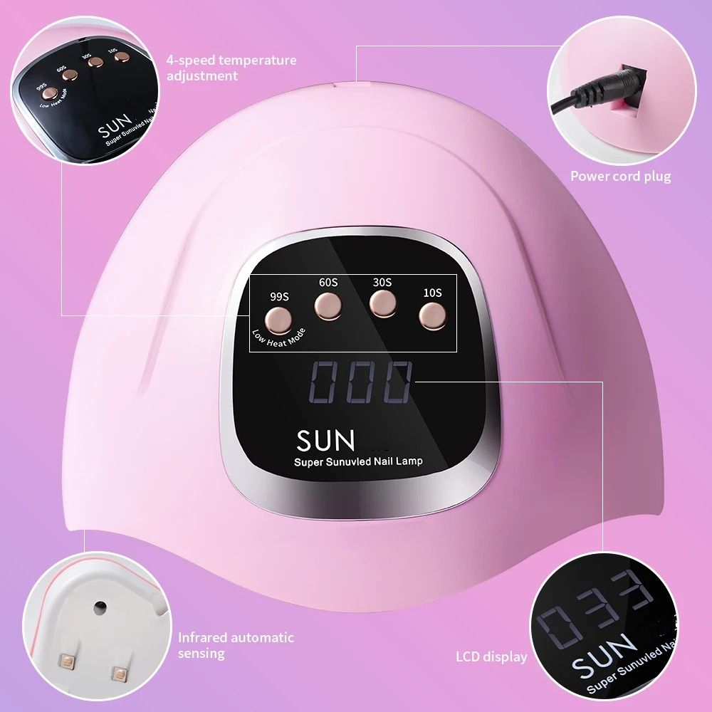 280W 66 LED Nail Art Lamp SUN X15 MAX  Professional Gel Polish Dryer With 4 Timer Auto Sensors For Nail Salon Tools