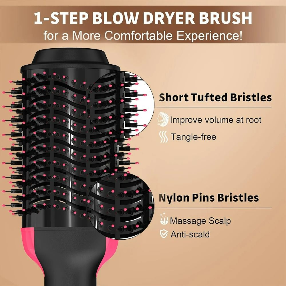 3IN1 Hot Air Brush One-Step Hair Dryer Styler and Dryer Blow Dryer Brush Professional Heating Comb 1000W Straightener Hair Comb