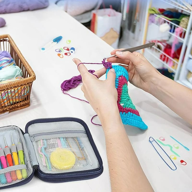 100 DIY Accessories Set Portable Storage Bag Sweater Needle Knitting Tool Set