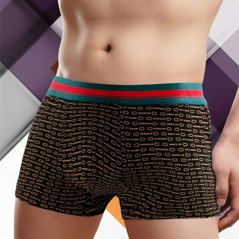 4Pcs Men's Underwear Comfortable Modale Shorts New Printing Trendy Unique Shorts Soft Comfortable Men's Panties